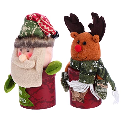 Toyvian 2 Stücke Boxen Apfelkiste Weihnachtspuppe Bonbonglas Weihnachtsbonbonglas Mit Einer Puppe Verschachtelung Weihnachtsmann Süßigkeiten Behälter Papier Süßigkeiten Box Weihnachten von Toyvian