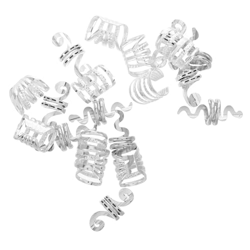 Toyvian 20 Stück Teiliges Haarschmuck Zöpfe aus Silberfarbenem Metall Hohl Gestaltete Dreadlock ringe DIY Haarspiralen für Frauen Vielseitige Haaraccessoires für Partys Hochzeiten und von Toyvian