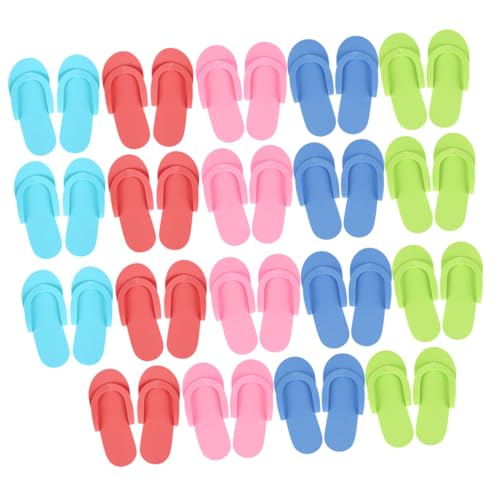Toyvian 24 Paare Einweg EVA Pediküre Slipper Damen Leicht Rutschfest Atmungsaktiv Spa und Gäste Hausschuhe Tragbar für Reisen Salon und Hotelgebrauch Farbe Zufällig von Toyvian