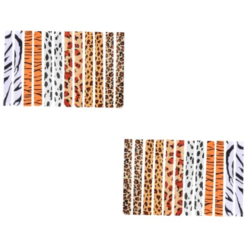 Toyvian 24 Stk tierischer Sexring Partygeschenke schickes Armband Spielzeuge armbänder für kinder leopardenmuster weihnachtsdeko Party-Clap-Ring Armband mit Zebramuster Feder Papa-Kreis von Toyvian
