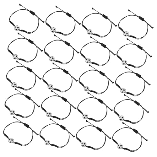 Toyvian 24stücke Fußballarmbänder Im Sportstil Verstellbare Geflochtene Armbänder Aus Wachsdraht Und Legierung Als Freundschaftsarmband Für Fans Mädchen Und Jungen von Toyvian