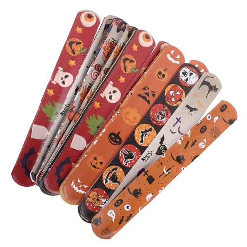 Toyvian 24 Stück Teiliges Halloween Slap Armband Set aus Langlebigem PVC Leichte Kompakte Schnapparmbänder mit Halloween Motiven als Party Accessoires und von Toyvian