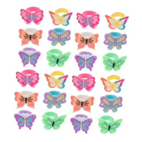 Toyvian 24 Stück Teiliges Schmetterlingsringe Verstellbare Mädchen Fingerringe Bunte Partyaccessoires für Kindergeburtstag Vielseitig Passend Festliche Schmuckstücke für Kleine Mädchen von Toyvian