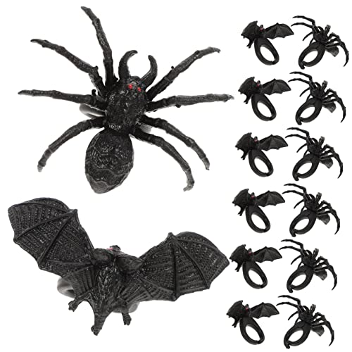 Toyvian 24st Spinnenfledermaus-ring Gothic-ring Trick Gruseliger Ring Personalisierter Ring Vintage-dekor Ringe Für Frauen Retro-dekor Gotischer Ring Plastik Schmuck Kind Halloween von Toyvian