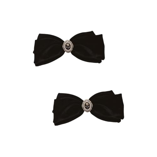 Toyvian 2St Bowknot-Perlenhaar Haarschmuck für Damen Perlenhaarspangen Haarklammer Haarnadel Schleifen für Mädchen große Haarspange Hochzeit schmücken Stoff Fräulein Legierung von Toyvian