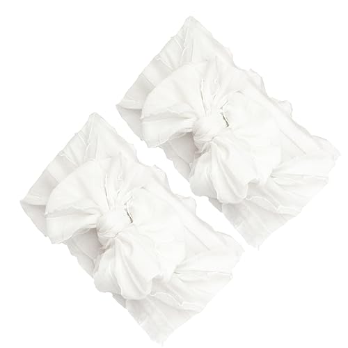 Toyvian 2St Stirnbänder für Kleinkinder Stirnband mit großer Schleife Blumen-Chiffon-Stirnbänder Blumenstirnbänder für Babys haarschmuck Kopfbedeckung für Babys Kopfschmuck für Kinder Weiß von Toyvian