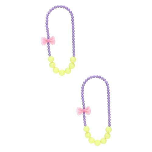Toyvian 2St eine Halskette Halsketten Perlenkette für Kinder Perlenketten für Mädchen Krawatte Korn Zubehör von Toyvian