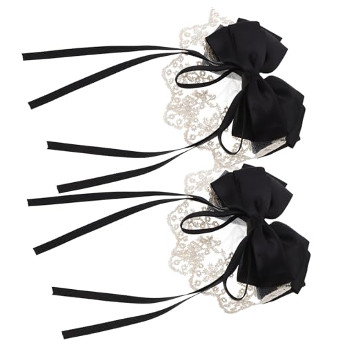 Toyvian 2St Schleifenhaarspangen für Frauen Clips für feines Haar Tiara Haarklammer Haarspangen Schleifen Haarschleifen Quaste Haarnadeln Ausgabekarte Haarschmuck Braut Kopfbedeckung von Toyvian