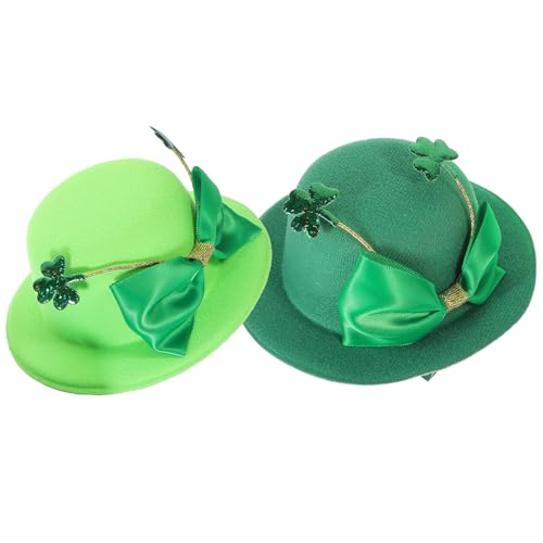 Toyvian 2St. Patricks Day Party Hut Haarnadeln Hüte Mini Hut Haarspangen Irish Green Accessoires Für Frauen Mädchen St. Patricks Day Dekorationen von Toyvian