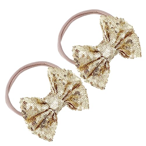 Toyvian 2 Stück Kinder Mädchen Kleinkind Pailletten Bogen Haarband Elastisches Stirnband Mit Glitzer Für Partys Und Geschenke Haarschmuck Für Kleinkinder Komfortables Haaraccessoire von Toyvian