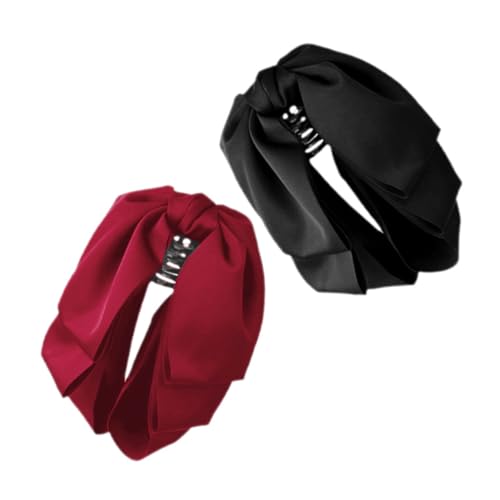Toyvian 2stücke Haarspangen Mit Französischer Schleife Für Damen Haarklammern Mit Band Für Pferdeschwanz Haarschleifen-accessoires Für Täglichen Gebrauch von Toyvian