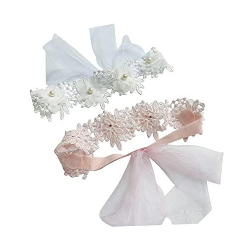 Toyvian 2stücke Perlen Kopfbedeckung Für Mädchen Urlaubs Stirnband Mit Spitze Und Schleife Schicke Stirnbänder Für Geburtstag Und Lichtblume Stirnbänder Weiß Rosa von Toyvian