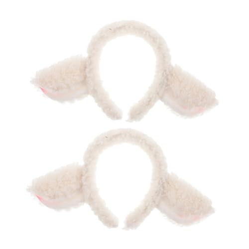 Toyvian 2stücke Weiche Plüschige Schaf-ohr-haarreifen Niedliche Cartoon-haarschmuck Für Mädchen Für Partys Kostüme Und Aufführungen Tierkopfbedeckung von Toyvian