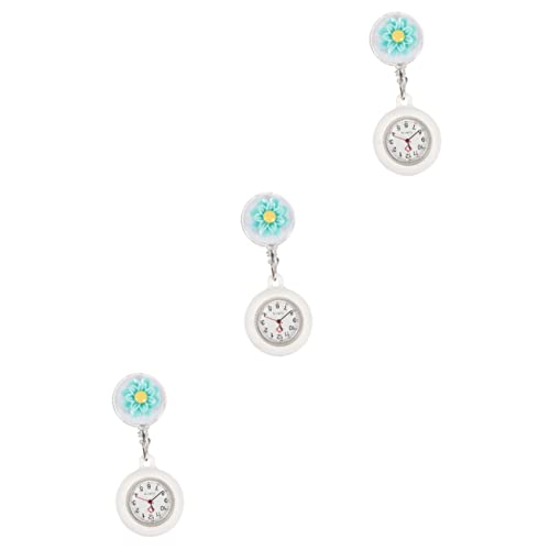 Toyvian 3stücke Watch Einziehbar Mit Clip Tragbare Taschenuhr Für Praktische Pflegeuhr Für Ärzte Und Pflegekräfte Leuchtende Schwesternuhr Camellia von Toyvian