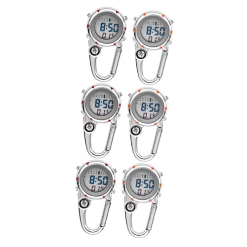 Toyvian 3 Sätze Metall Clip Uhr Für Outdoor Aktivitäten Leuchtende Taschenuhr Mit Karabiner Praktische Fob Uhr Für Herren Für Reisen 2 Stücke * 3 von Toyvian
