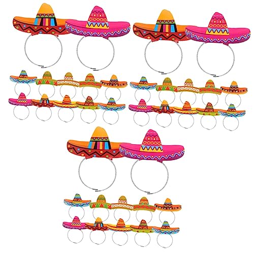 Toyvian 3 Sätze à 12 Stk Stirnband Aus Papier Stirnband Für Frauen Haarwickel Für Frauen Haarbänder Für Frauen Haarbänder Für Damenhaar Fiesta-sombrero-partyhüte Fräulein Mayonnaise Bilden von Toyvian