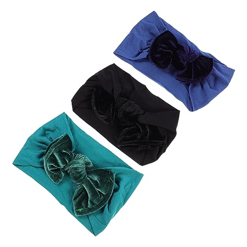 Toyvian 3 Stk Stirnband Baby Bowknot Turban Baby-turban-mützen Indien Hut Turban Kopfbedeckung Baby Haarband Haargummis Aus Satin Turban-headwrap-mütze Nylon Krawatte Requisiten Kleine von Toyvian