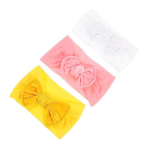 Toyvian 3 Stk Stirnband Baby-turban-mützen Baby Haarband Frühchen Stirnbänder Wickelmütze Für Babys Babyhaar Kopftücher Für Kleine Mädchen Haarreifen Neugeboren Sanft Nylon Turban-hut von Toyvian