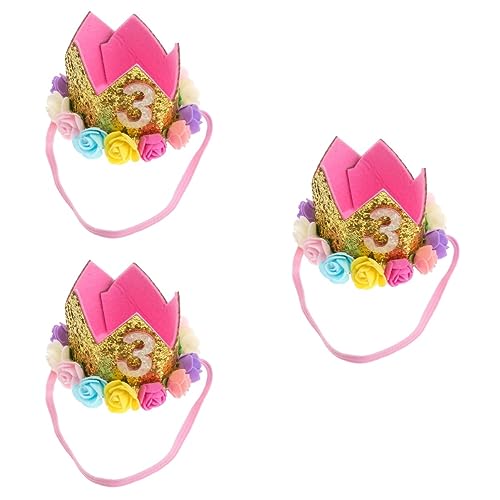 Toyvian 3st Baby-prinzessin Tiara Baby-geburtstags-tiara-hut Partyhüte Für Den Babygeburtstag Stirnbänder Prinzessin Geburtstag Hut Junge Geburtstag Kind Kleine Prinzessin Partyhut von Toyvian