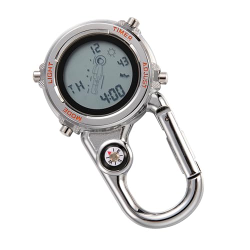 Toyvian 3 Stück Multifunktionale Karabiner Taschenuhr für Herren für Outdoor Aktivitäten mit Präziser Zeitmessung und Strapazierfähigem Material von Toyvian