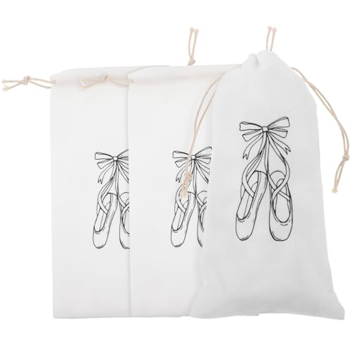 Toyvian 3 Stück Teiliges Ballettschuhe Aufbewahrungsbeutel Baumwoll Tanzschuh Taschen mit Kordelzug Praktische Ballettschuhtasche für Mädchen und Tänzer für Reise und Tanzzubehör von Toyvian