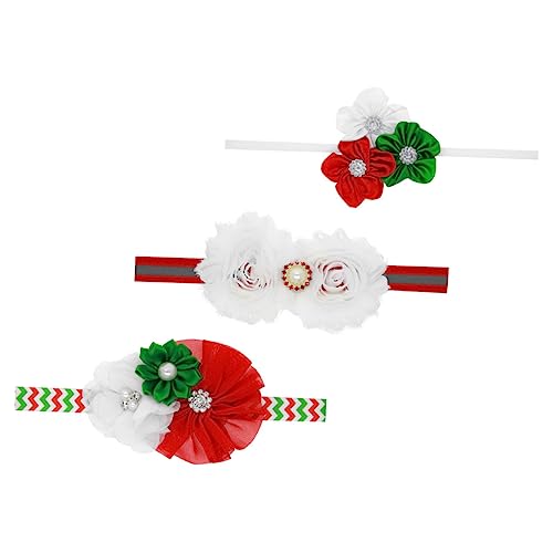 Toyvian 3 Stück Teiliges Haarband mit Blumen Weiche Stirnbänder für Neugeborene Festliche Kopfbedeckung für Weihnachten und Partys Hautfreundlich Elastisch und Langlebig von Toyvian