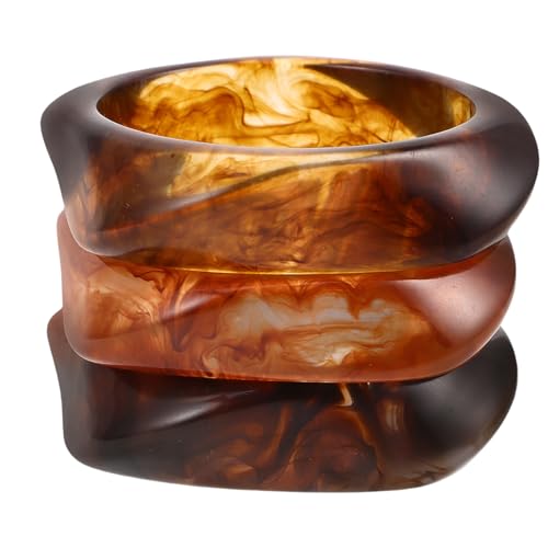 Toyvian 3 Stück Resin Armreifen Damen Chunky Geometrische Bangle Armbänder Unregelmäßige Handgelenksreifen Vintage Boho Schmuck für Alltag und Feiertage von Toyvian
