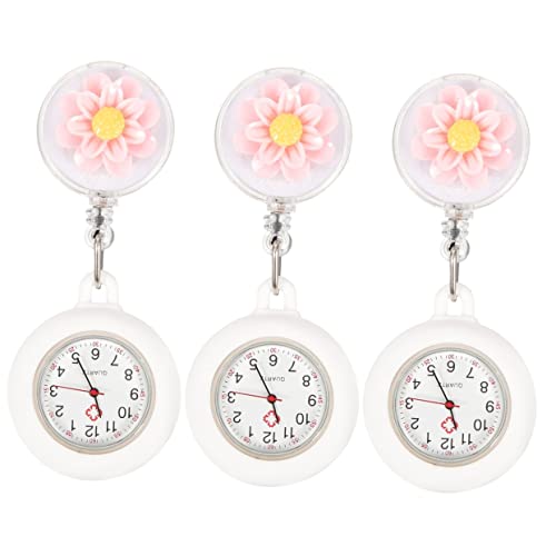 Toyvian 3stücke Uhr Mit Clip Einziehbare Taschenuhr Für Ärzte Und Pflegekräfte Praktische Und Tragbare Schwesternuhr Stilvolles Design Teefarbenpink Zuverlässiger Begleiter Im von Toyvian