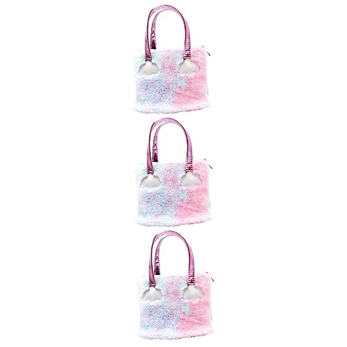 Toyvian 3-Teilige Handtasche Kindergeldbörsen Flauschige Geldbörse Spielzeug-Geldbörse Dekorative Tierhandtasche Pelzige Handtasche Schöne Praktische Tasche Praktische Tasche von Toyvian