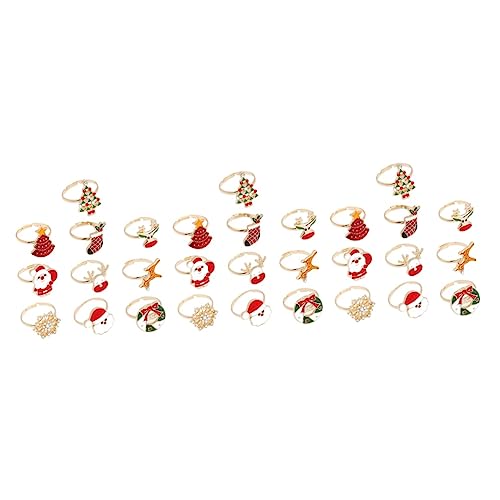 Toyvian 30 Stk Weihnachtsringe Für Kinder Weihnachtsstrumpf Stuffer Kinderparty Ringe Gemeinsamer Ring Weihnachtsringe Spielzeug Weihnachtsthema Ring Strassring Legierung Elch Schmücken von Toyvian