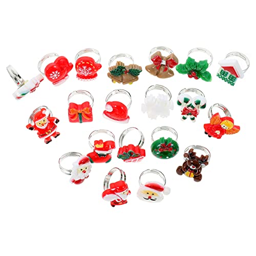 Toyvian 36st Weihnachtsring Spielzeug Weihnachten Kinder Cartoon Ringe Weihnachtsringe Für Kinder Mädchen Schmuck Ringe Schmuck Fingerringe Lustige Partyringe Klein Abs Karikatur Füllstoff von Toyvian