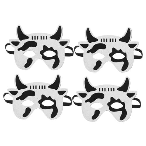 Toyvian 4 Stück Cosplay Masken Für Weihnachtsfeiern Tiergesichtsmaske Weihnachtsfeiermasken Tierfilzmasken Cartoon-maske Für Süße Masken Tier-party-maske Kuhmaske Karikatur Kind Requisiten von Toyvian