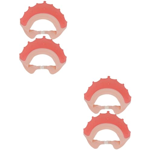Toyvian 4 Stück Duschhaube Duschhut Für Kinder Erwachsene Badekappe Sicherheits-visierkappe Neugeborenenhaube Duschhut Für Kleinkinder Haarwaschkappe Shampoo Für Kinder Rot Kieselgel von Toyvian