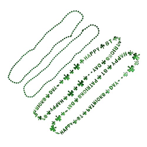 Toyvian 4 Stück Klee-Halskette Frauen Mädchen Kleeblatt baumeln Halskette mit Kleeblattperlen Patricks party decoration party dekoration Festivalschmuck Partyschmuck Plastik Green von Toyvian