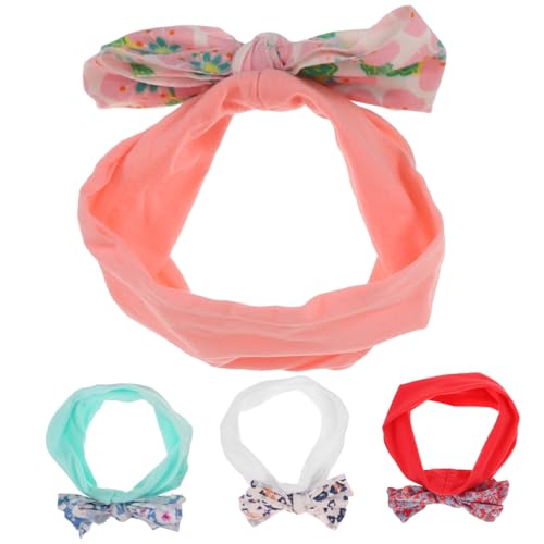 4 Stück Stirnband haarband baby haarbänder baby Xmas themed headband baby hair band Christmas gift headband Bowknot headband Weihnachten Kopfbedeckung Haarschmuck Kind Nylon von Toyvian