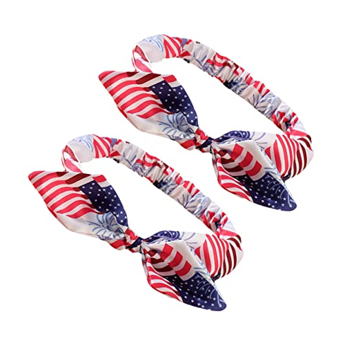 Toyvian 4 Stück Stirnband mit amerikanischer Flagge amerikanische Flagge mädchen stirnbänder haarschmuck hair accessories Haargummis Haarschmuck für Babys Schleife-Stirnband von Toyvian