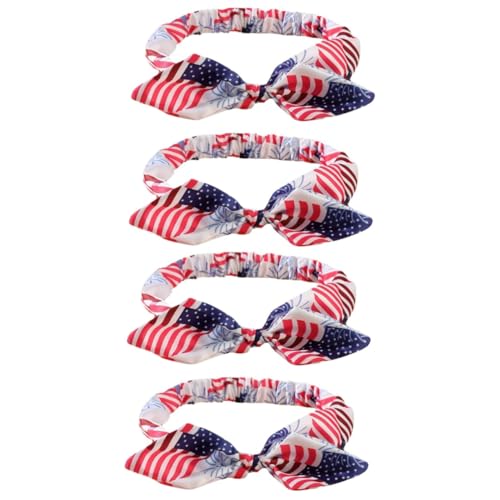 Toyvian 4 Stück Stirnband mit amerikanischer Flagge Mädchen Haarschmuck mädchen stirnbänder haarschmuck hair accessories Haargummi Haarband mädchen stirnband Krawatte von Toyvian