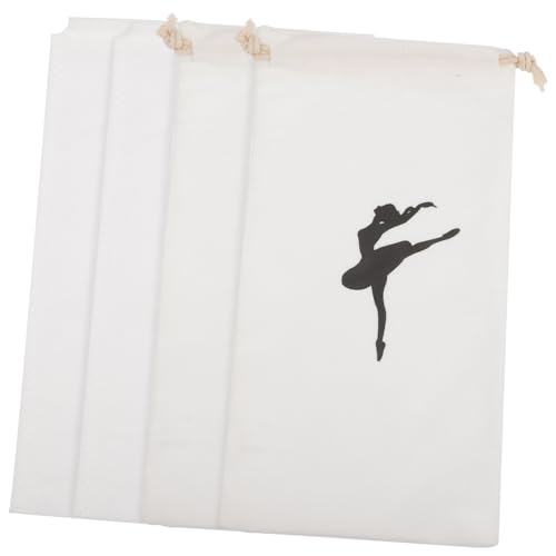 Toyvian 4 Stück Teiliges Ballettschuh Aufbewahrungsbeutel Leichte Strapazierfähige Baumwoll Kordelzug Taschen für Tanzschuhe und Spitzenschuhe Tragbare Mädchen Tanzschuh Aufbewahrung von Toyvian