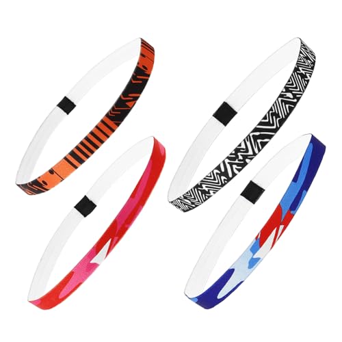 Toyvian 4 Stück Teiliges Fitness Stirnband Elastisch Atmungsaktiv Schnelltrocknend für Sport Yoga Damen und Herren Modisch Leicht Komfortabel von Toyvian