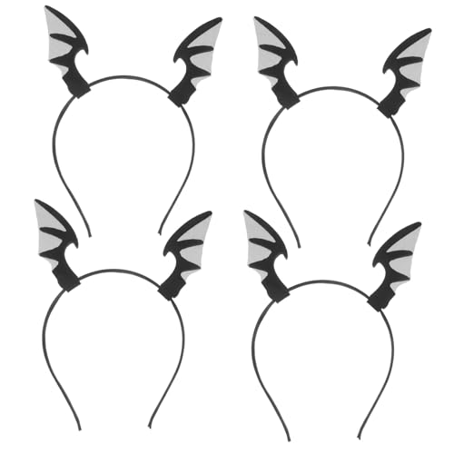 Toyvian 4 Stück Teiliges Halloween stirnband mit Schwarzen Netzflügeln Dekoratives Fledermaus haarband für Frauen und Leichtes Vielseitiges Kostümzubehör für Halloween Cosplay partys von Toyvian