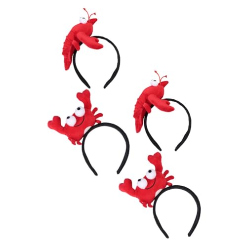 Toyvian 4 Stück Teiliges Lustige Tier Haarreifen Krabbe Hummer Niedliche Party Cosplay Kopfbedeckung für Damen und Mädchen Robustes Material Dehnbar und Formbeständig für Halloween und von Toyvian