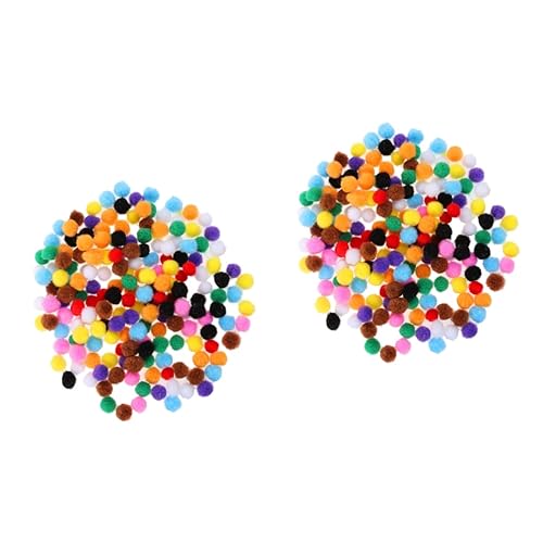 Toyvian 400 Stück 10 Mini-Pompons-Kugeln Plüsch schwarze Pompons Mini-Haarbänder schwarze Haargummis flauschiger Schlüsselanhänger Kunst Pompons Bommel bunte Pom-Kugel Puzzle Kleidung Kind von Toyvian