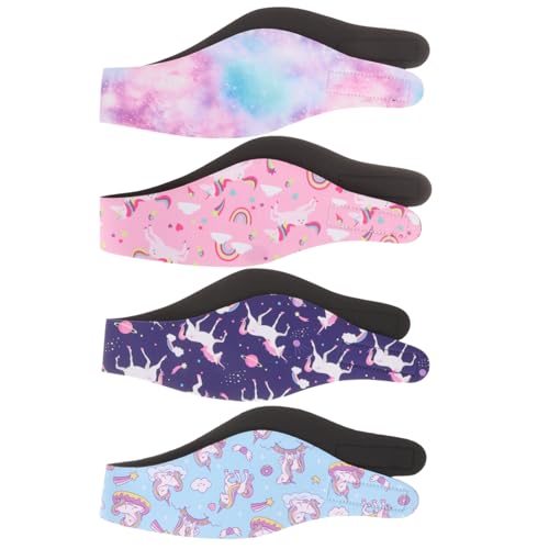 Toyvian 4stücke Elastische Schwimmstirnbänder Damen Wasserdichte Dusch-ohrabdeckungen Mit Selbstklebenden Aufklebern Für Kopfbehaarung Schutz Beim Schwimmen Und Baden von Toyvian