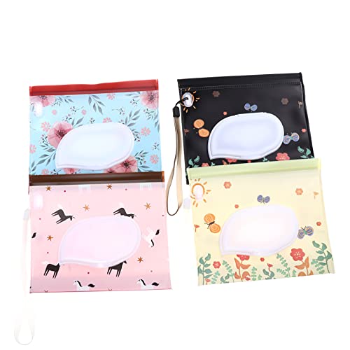 Toyvian 4stücke Wiederverwendbare Eva Feuchttuchspender Für Unterwegs Tragbare Pouch Mit Abziehbarem Design Für Praktische Nutzung Windeltaschen Rucksäcken Und Kinderwagen von Toyvian