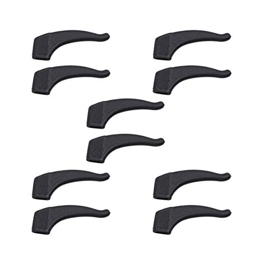 Toyvian 5 Paar Brille Ohr Griff Ohr Haken Anti Slip Haken Silikon Tempel Haken Halter Glas Brillen Tipps Hülse Halterung für Brillen Sonnenbrille (Schwarz) von Toyvian