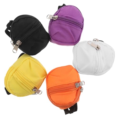 Toyvian 5 Stück Mini Rucksack Schlüsselanhänger mit Reißverschluss Kleine Münzbörse Ultraleichtes Multifunktionales Mini Täschchen für Münzen Karten Schlüssel Geeignet für Schule Party von Toyvian