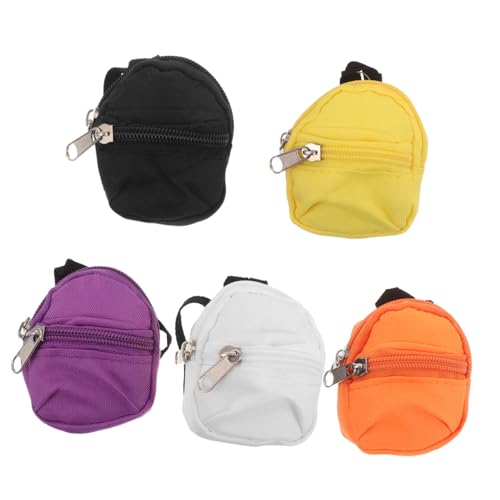 Toyvian 5 Stück Teiliges Mini Rucksack Schlüsselanhänger mit Reißverschluss Strapazierfähiges Multifunktionales Mini Täschchen für Münzen Lippenbalsam und Schlüssel Kompakt und Praktisch von Toyvian