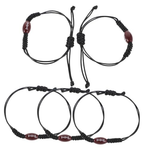 Toyvian 5 Stück Teiliges Verstellbares Rugby Sportarmband Geflochtene Seilarmbänder für Damen Verstellbare Wristbands Stylisches Fan Zubehör für Rugby Spieler Vielseitig Tragbare von Toyvian