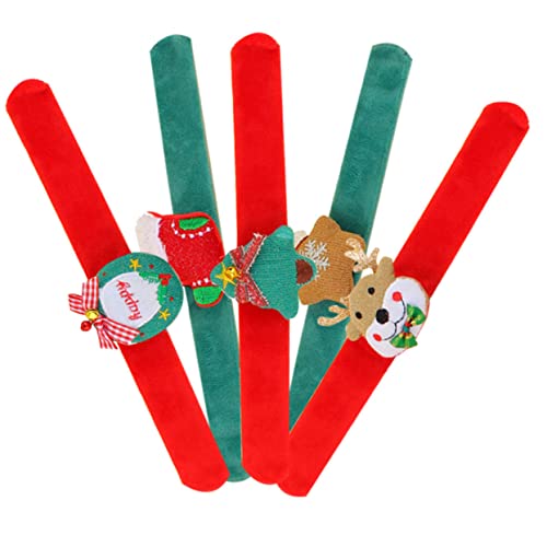Toyvian 5 Stück Teiliges Weihnachts Slap Armbänder aus Sicherem Material Lustige Kinderarmbänder für Weihnachtsfeiern Karneval Bühnenauftritte Leichte Langlebige Kinderarmbänder für von Toyvian