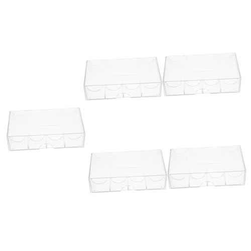 Toyvian 5 Stück Transparente Poker Chip Aufbewahrungsbox Multifunktionale Kunststoffbox mit Fächern für Hold Chips und Mehr Praktischer Organizer für Karten und Kleine Gegenstände von Toyvian